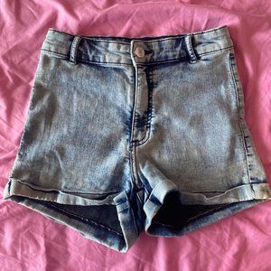 Acid Washed High-waisted Denim Shorts from H&M